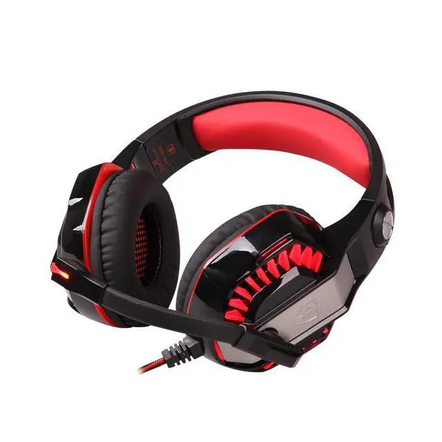Alt view image 3 of 5 - KOTION EACH G2000 High Quality 50mm Drive Wired Game Headset with Microphone for PC PC Headphones Stereo Bass LED Light and Noise Isolation - Black/Red