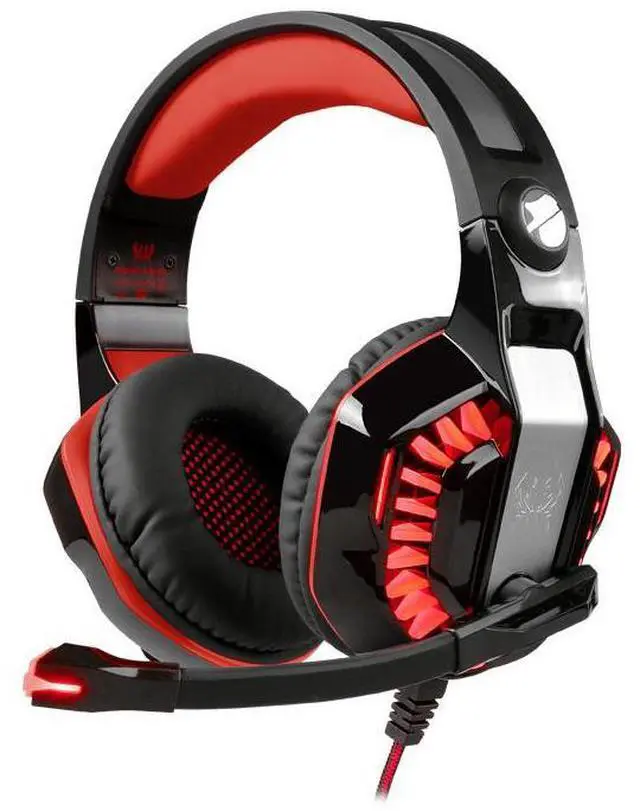 Main image of KOTION EACH G2000 High Quality 50mm Drive Wired Game Headset with Microphone for PC PC Headphones Stereo Bass LED Light and Noise Isolation - Black/Red