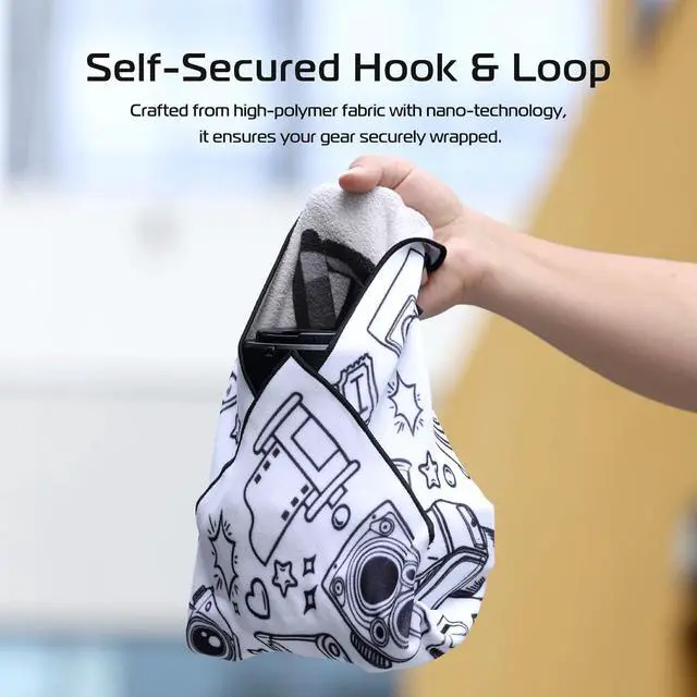 Alt view image 4 of 7 - Deuninker Protective Anti-Scratch Lens Wrap, Self-Adhesive Cloth for DSLR Camera, Phone, Accessories - Off White