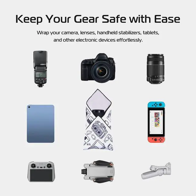Alt view image 3 of 7 - Deuninker Protective Anti-Scratch Lens Wrap, Self-Adhesive Cloth for DSLR Camera, Phone, Accessories - Off White