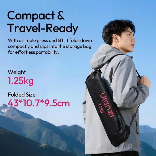 Alt view image 6 of 7 - Deuninker TT59 Horizontal Overhead Photography Tripod, 68.9" Foldable Professional Camera Tripod Stand with Uka Quick Release Panoramic Ball Head for Mirrorless Camera/DSLR/Phone/Camcorder and All