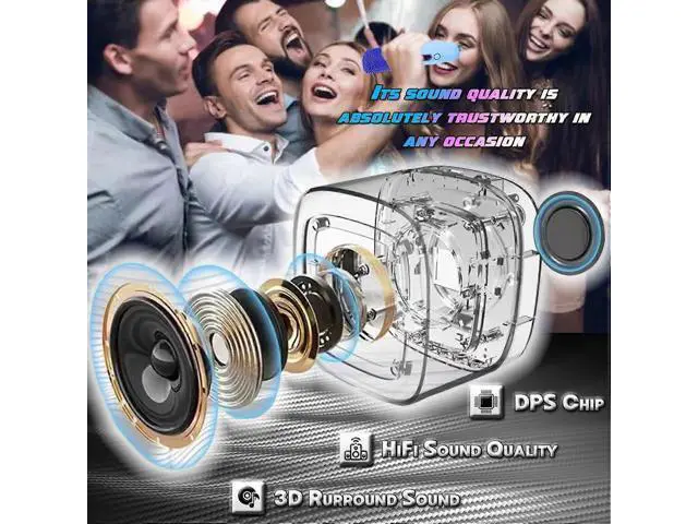 Alt view image 2 of 5 - Ecocleanpath Portable Karaoke Machine with 2 Wireless Mics, RGB Lights & Bluetooth 5.0 for Home/Outdoor Singing