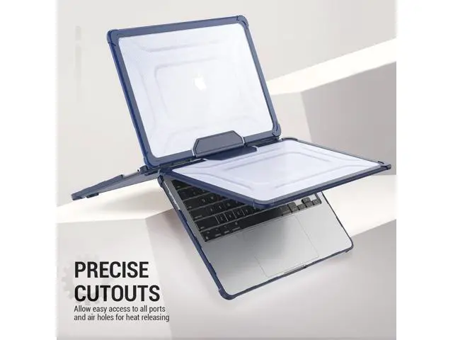 Alt view image 7 of 7 - Deuninker Case for MacBook Pro 14 inch, Shock-Absorbing Protection with Folding Stand &Mouse Pad Case for MacBook Pro 14 inch, Navyblue