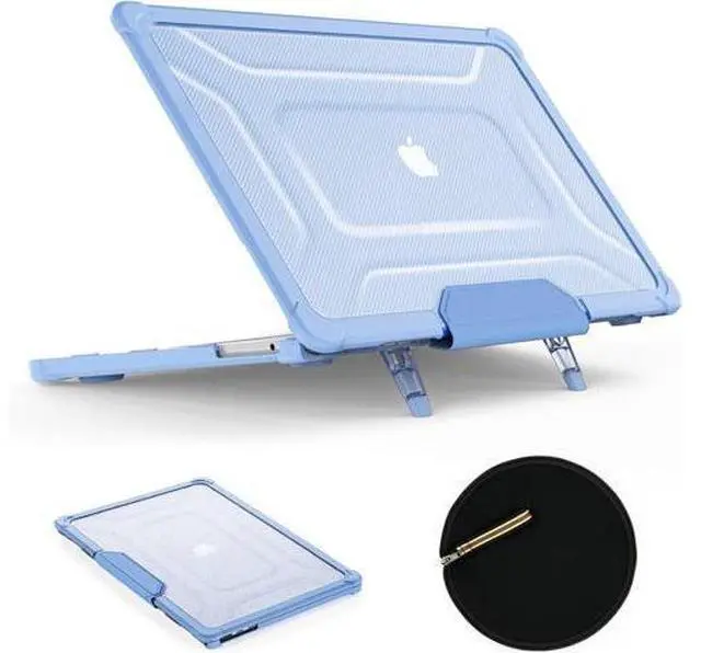 Main image of Deuninker Case for MacBook Pro 16 inch 2024-2021 A3403 A3186 A2991 A2780 A2485, Shock-Absorbing Protection with Folding Stand &Mouse Pad/Bag Case for MacBook Pro 16'' M4/M3/M2/M1 (SkyBlue)