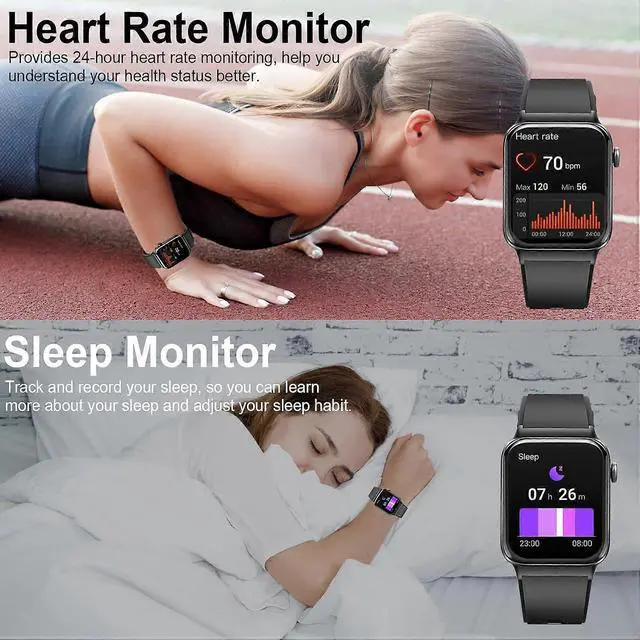 Alt view image 4 of 5 - Deuninker T50S Smart Watch 1.85" HD, Answer/Make Calls, IP68 Waterproof, 100+ Sports Modes, Heart Rate & Sleep Tracker
