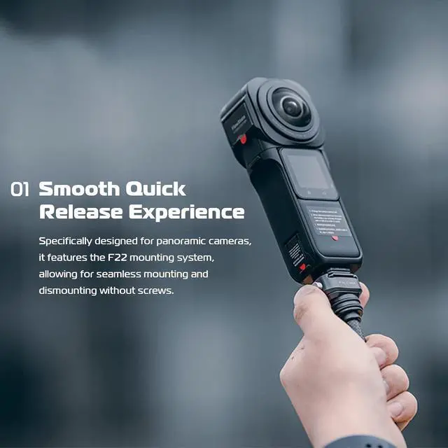Alt view image 2 of 7 - Deuninker Falcam F22 Quick Release Kit for Insta360, Panoramic Camera Mounting Adapter Convert 1/4" Thread to F22 QR System, Camera Accessory for Photographer, Fits Insta ONE RS, RS 1-Inch, X/X2