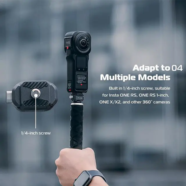 Alt view image 5 of 7 - Deuninker Falcam F22 Quick Release Kit for Insta360, Panoramic Camera Mounting Adapter Convert 1/4" Thread to F22 QR System, Camera Accessory for Photographer, Fits Insta ONE RS, RS 1-Inch, X/X2