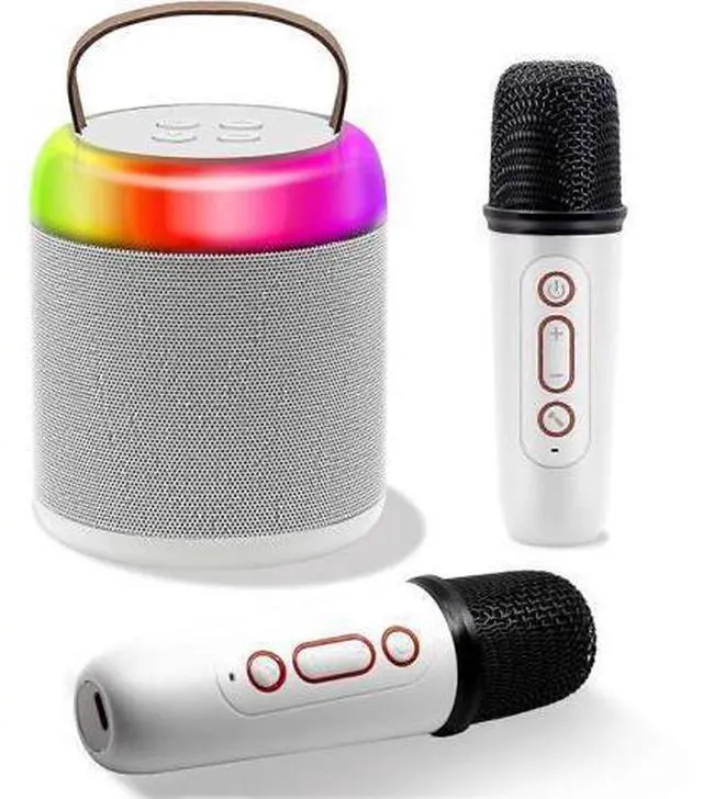 Main image of Ecocleanpath Portable Karaoke Machine with 2 Wireless Mics, Bluetooth Speaker for Kids & Adults, Birthday Gift (White)