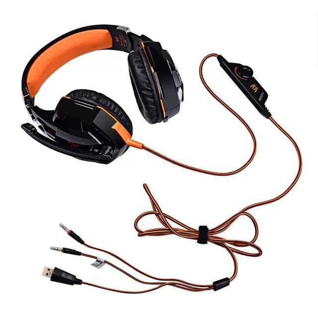 Alt view image 6 of 7 - KOTION EACH G2000 Blue Color Over-ear Game Headset Earphone Headband with Mic Stereo Bass LED Light for PC