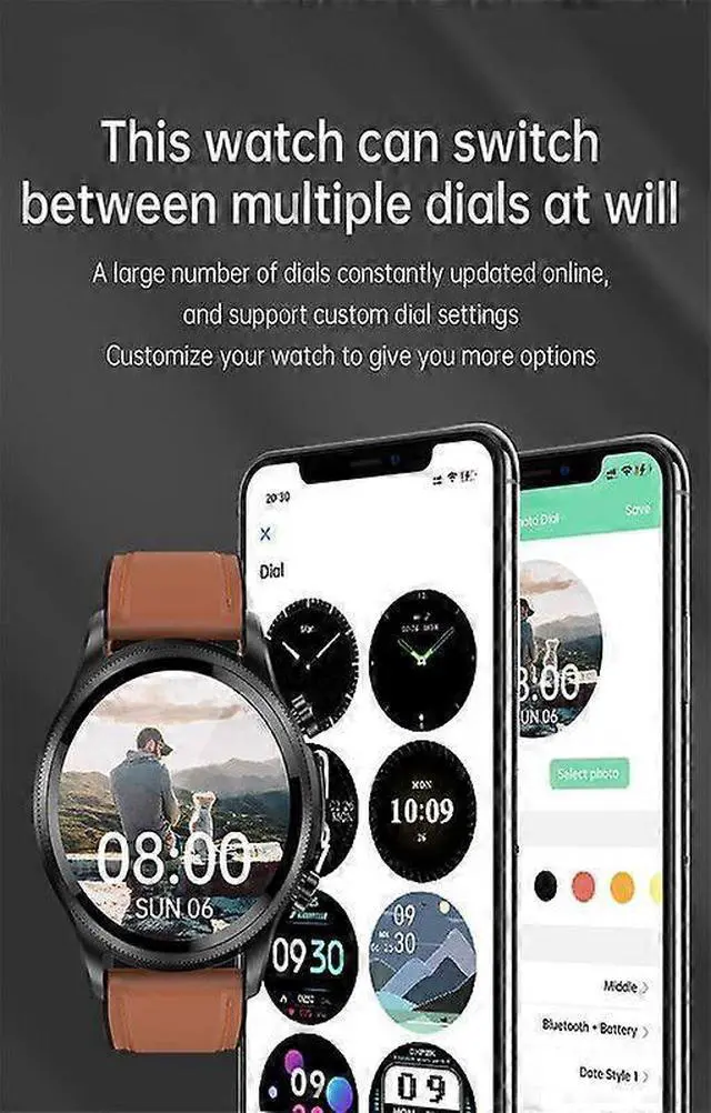 Alt view image 2 of 5 - Deuninker Smart Watch with Blood Sugar Monitor, Heart Rate & BP Tracker, IP68 Waterproof Fitness Watch for Men & Women