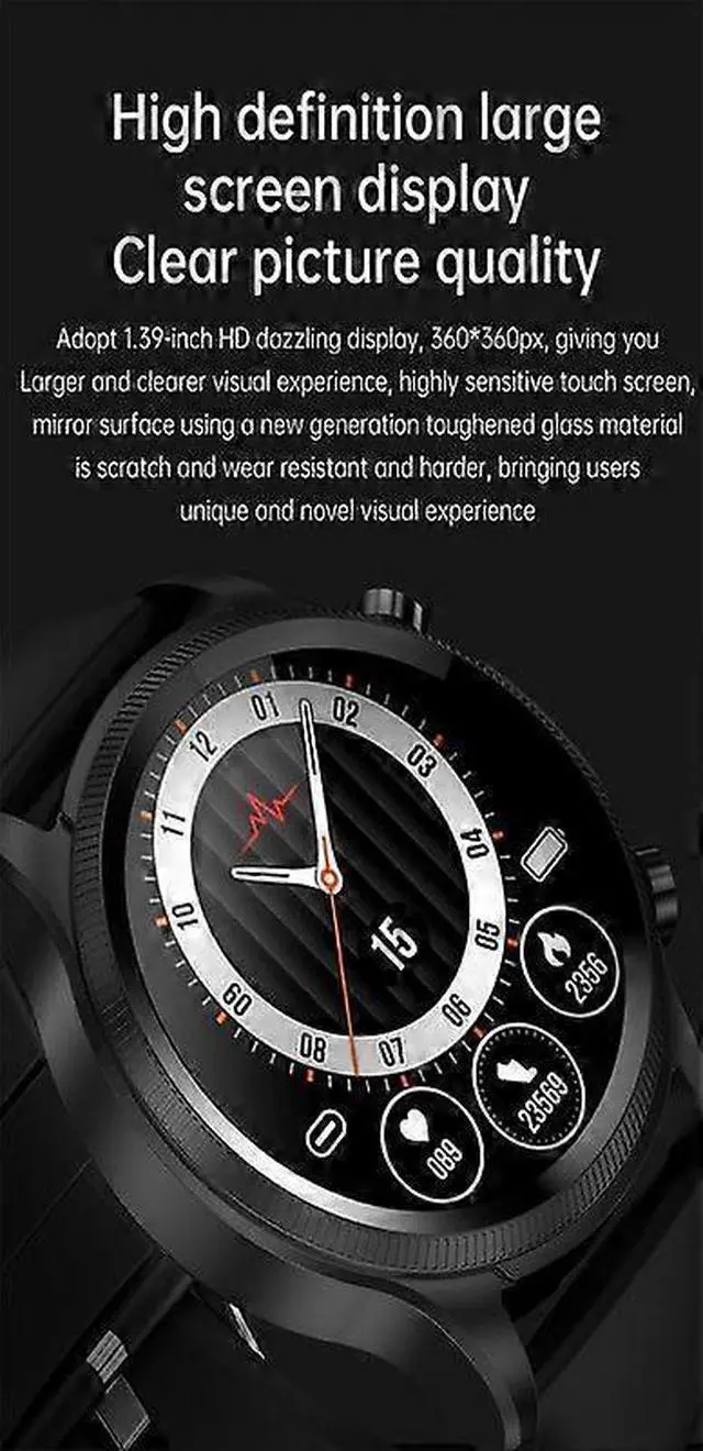 Alt view image 5 of 5 - Deuninker Smart Watch with Blood Sugar Monitor, Heart Rate & BP Tracker, IP68 Waterproof Fitness Watch for Men & Women