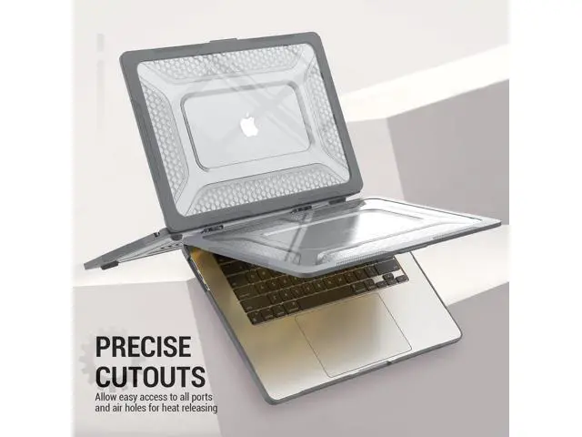 Alt view image 6 of 7 - Deuninker Case for MacBook Air 15 inch, Shock-Absorbing Protection with Folding Stand &Mouse Pad Case for MacBook Air 15 inch, Gray