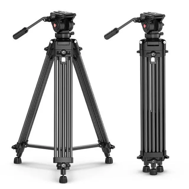 Main image of Deuninker MT-81 Camera Video Tripod with 360 Degree Fluid Head, 61inch/155cm Heavy Duty Aluminum Alloy Camera Tripod Stand, Quick Release Plate Compatible with DSLR Camcorder, Load Up to 17.6lb/8kg