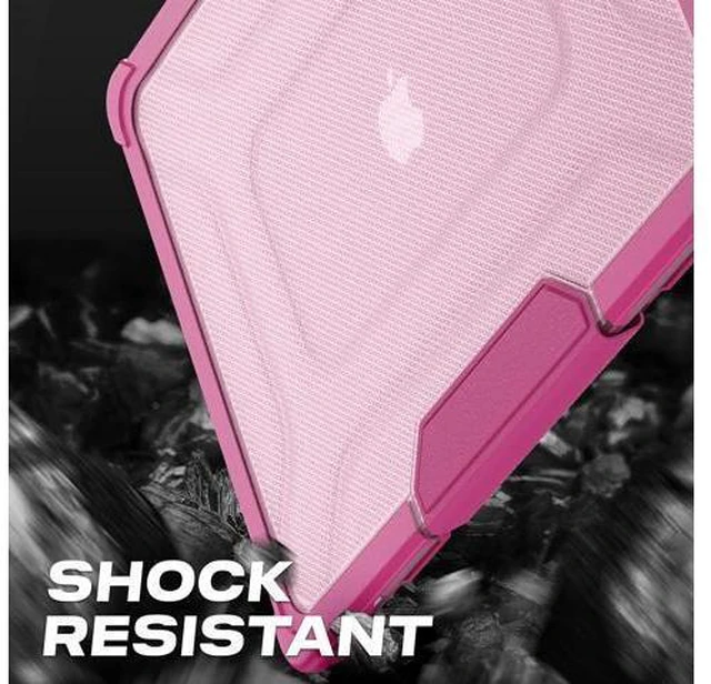 Alt view image 5 of 7 - Deuninker Case for MacBook Air 13.6 inch, Shock-Absorbing Protection with Folding Stand &Mouse Pad Case for MacBook Air 13.6 inch, Pink