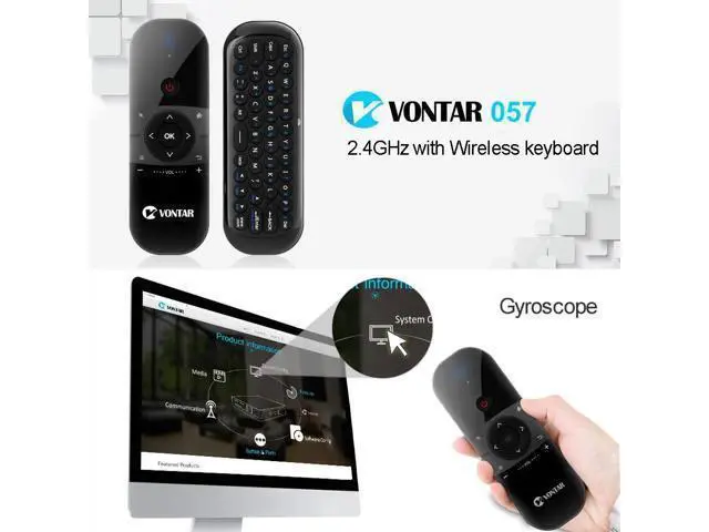 Alt view image 2 of 5 - 2.4Ghz Air Mouse Mini Wireless Keyboard English/ with Gyro Sensing IR Learning Remote Control for Android TV BOX/Mini PC