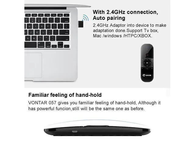 Alt view image 4 of 5 - 2.4Ghz Air Mouse Mini Wireless Keyboard English/ with Gyro Sensing IR Learning Remote Control for Android TV BOX/Mini PC