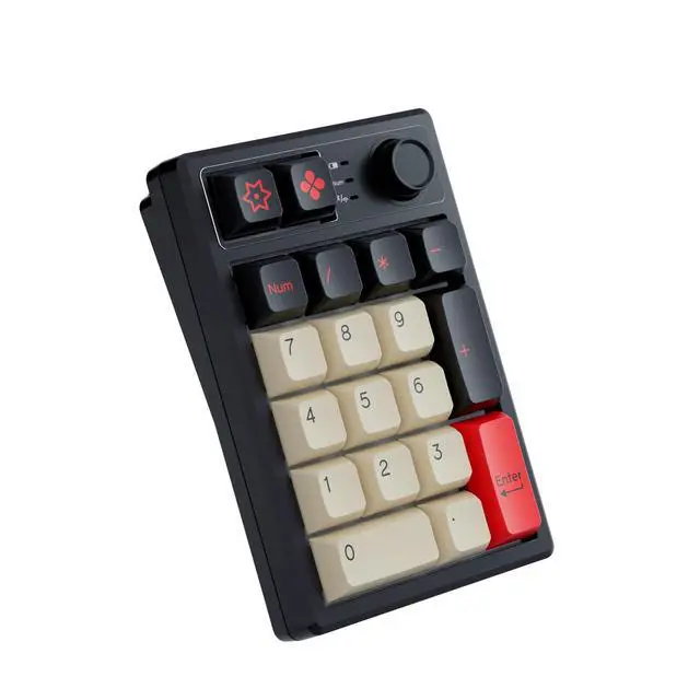 Alt view image 3 of 5 - KEYCOOL K19 Wireless Numeric Keyboard, Mechanical Number Keypad Hot-swappable Bluetooth Numpad 5.0/2.4GHz, RGB Multi-Function Knob Numerical Keyboard for Laptop Mac Win iOS Android