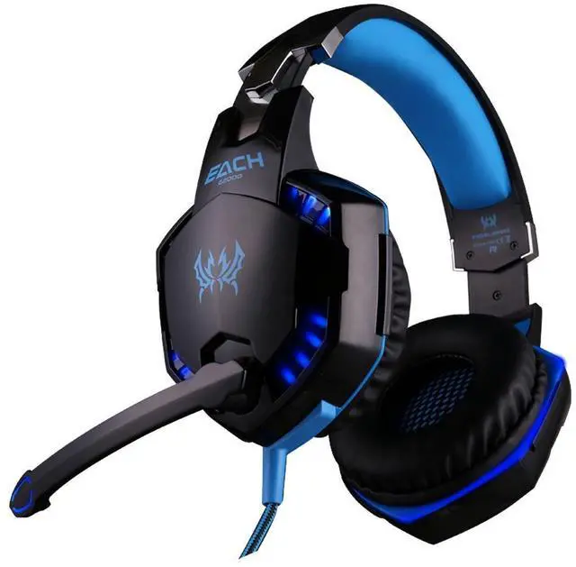 Alt view image 4 of 7 - KOTION EACH G2000 Over-ear Game Gaming Headphone Headset Earphone Headband with Mic Stereo Bass LED Light for PC Game