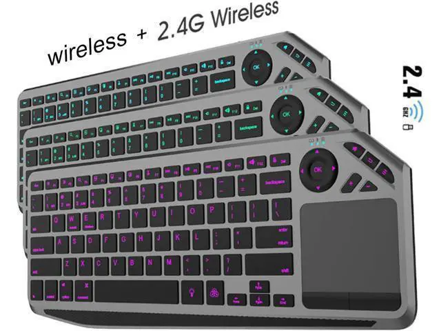 Alt view image 6 of 7 - Wireless Touch Keyboard, Keyboard with Touchpad 7 Color Backlight Multi Device Support for Tablet Laptop