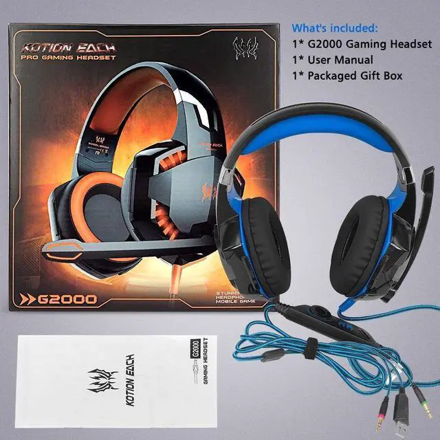 Alt view image 6 of 7 - KOTION EACH Gaming Headphone Noise Cancelling Bass Stereo Gamer Headset With Microphone Headphones Mic LED Light For PC Computer