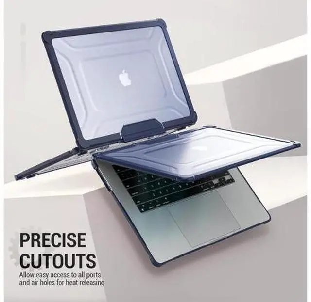 Alt view image 6 of 7 - Deuninker Case for MacBook Air 15 inch, Shock-Absorbing Protection with Folding Stand &Mouse Pad Case for MacBook Air 15 inch, Navyblue