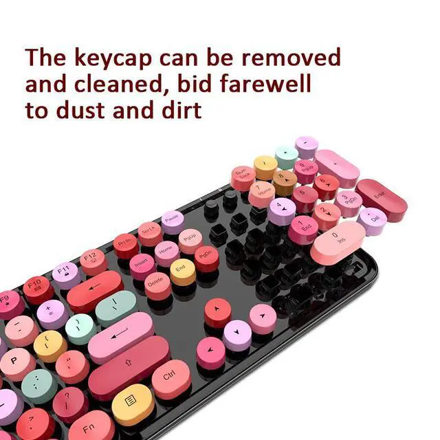 Alt view image 4 of 5 - Mofii Sweet Wireless Keyboard And Mouse Set Girls Punk Keyboard Office Set, Colour: Green Mixed