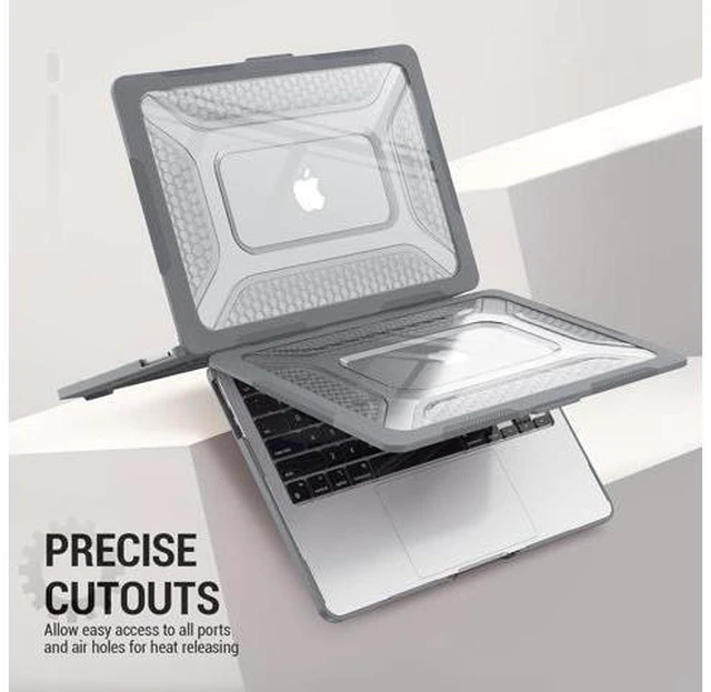 Alt view image 6 of 7 - Deuninker Case for MacBook Air 13.6 inch, Shock-Absorbing Protection with Folding Stand &Mouse Pad Case for MacBook Air 13.6 inch, Gray