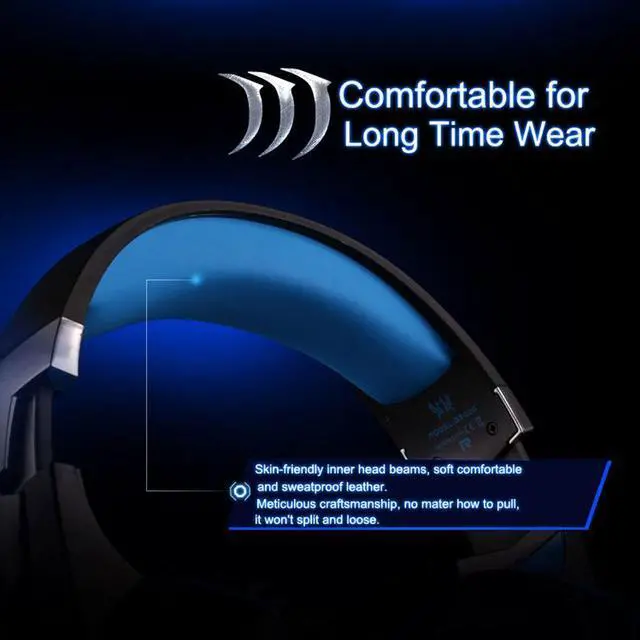 Alt view image 4 of 7 - KOTION EACH G2000 USB Stereo Gaming Headset with Microphone Volume Control LED Light for PC Game