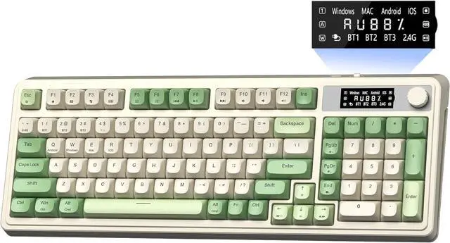 Main image of AULA S99 Pro Wireless Keyboard, Monitor and Media Knob, Tri-Mode Bluetooth/2.4G/USB-C RGB Creamy Gaming Keyboard with Number Pad Macro Keys, Custom Computer Keyboard for Laptop,