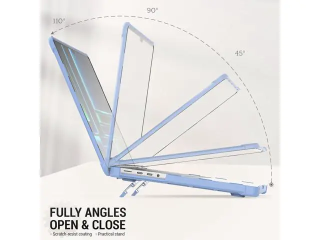 Alt view image 3 of 7 - Deuninker Case for MacBook Pro 14 inch, Shock-Absorbing Protection with Folding Stand &Mouse Pad Case for MacBook Pro 14 inch, SkyBlue