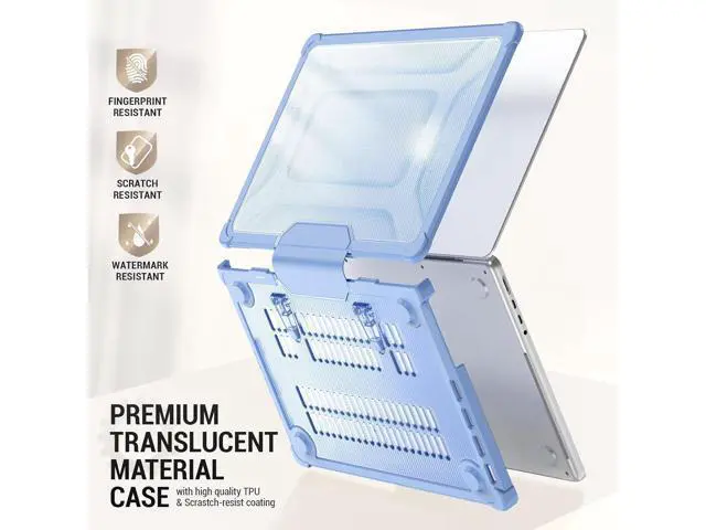 Alt view image 4 of 7 - Deuninker Case for MacBook Pro 14 inch, Shock-Absorbing Protection with Folding Stand &Mouse Pad Case for MacBook Pro 14 inch, SkyBlue
