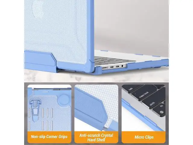 Alt view image 7 of 7 - Deuninker Case for MacBook Pro 14 inch, Shock-Absorbing Protection with Folding Stand &Mouse Pad Case for MacBook Pro 14 inch, SkyBlue