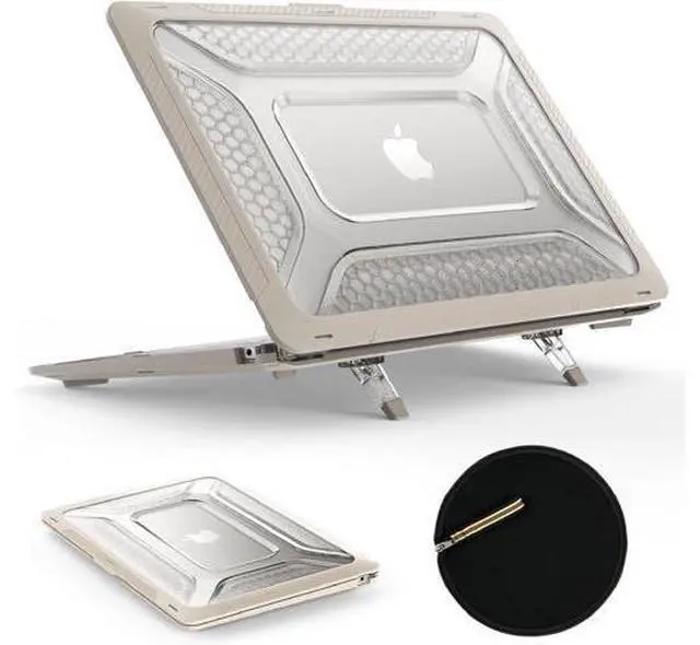 Main image of Deuninker Case for MacBook Air 15 inch, Shock-Absorbing Protection with Folding Stand &Mouse Pad Case for MacBook Air 15 inch, Beige