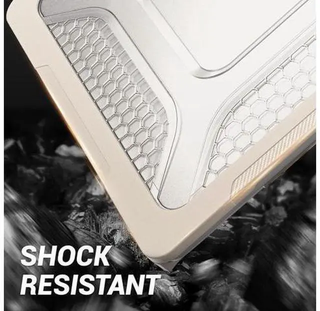 Alt view image 5 of 7 - Deuninker Case for MacBook Air 15 inch, Shock-Absorbing Protection with Folding Stand &Mouse Pad Case for MacBook Air 15 inch, Beige