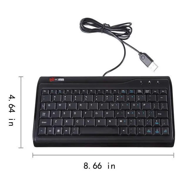 Alt view image 4 of 5 - Super Mini Wired Keyboard, MCSaite Full Size 78 Keys Keypad Small Portable Fit with Professional or Industrial Use for Computer Laptop Mac Notebook