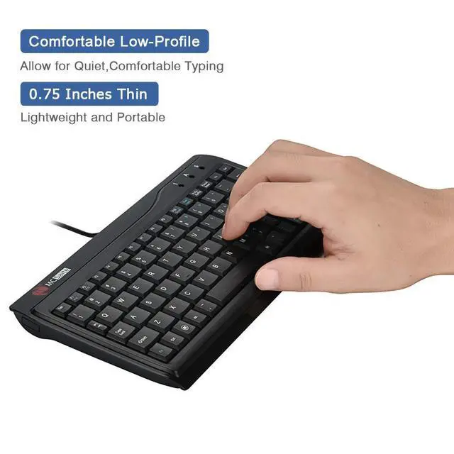 Alt view image 3 of 5 - Super Mini Wired Keyboard, MCSaite Full Size 78 Keys Keypad Small Portable Fit with Professional or Industrial Use for Computer Laptop Mac Notebook