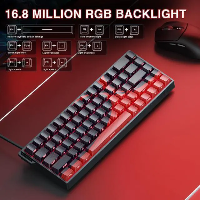 Alt view image 5 of 7 - WIN68 HE MAX - Hall Effect Gaming Keyboard with Magnetic Switch, Adjustable Actuation Fast Trigger Mode, 8KHz Polling Rate, RGB Backlit Wired Mechanical Gaming Keyboard 60 Percent Compact Design