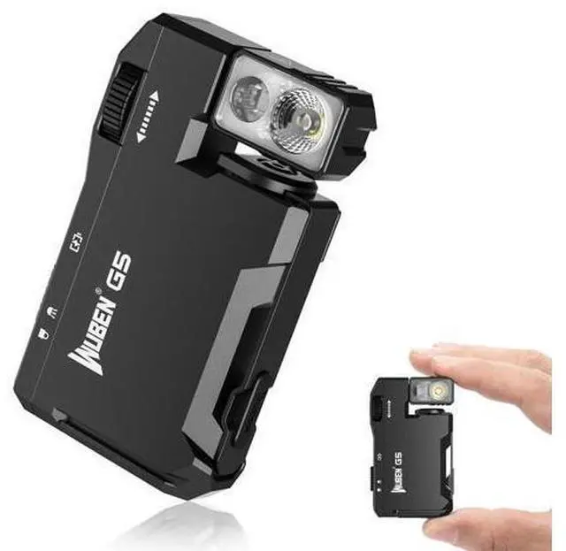 Main image of G5 Rechargeable EDC Flashlight, 400 Lumens Dual Light Sources Mini Flashlight with RGB Light, Portable Flat Pocket Flashlights, Magnetic Keychain Flashlight for Outdoor Home Emergencies (Black)