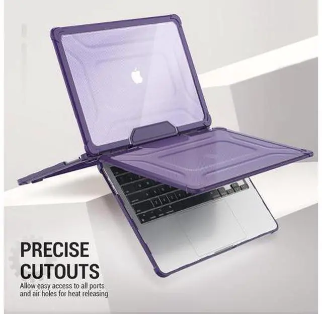 Alt view image 6 of 7 - Deuninker Case for MacBook Air 15 inch, Shock-Absorbing Protection with Folding Stand &Mouse Pad Case for MacBook Air 15 inch, Purple