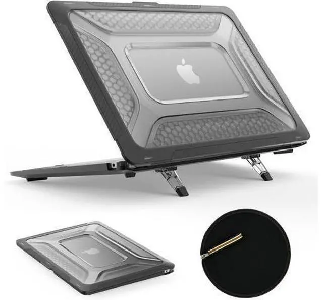 Main image of Deuninker Case for MacBook Air 15 inch, Shock-Absorbing Protection with Folding Stand &Mouse Pad Case for MacBook Air 15 inch, Black