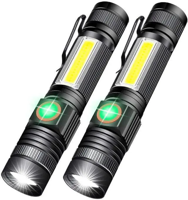Main image of LED Rechargeable Flashlight Super Bright USB Rechargeable Flashlight Magnetic Flashlight with COB Flashlight Water Resistant Zoomable LED Tactical Flashlight for Camping