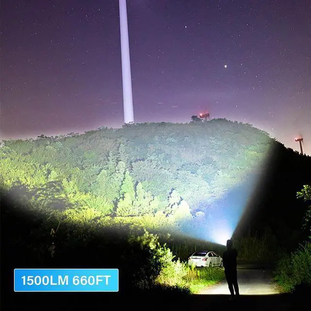 Alt view image 2 of 7 - LED Rechargeable Flashlight Super Bright USB Rechargeable Flashlight Magnetic Flashlight with COB Flashlight Water Resistant Zoomable LED Tactical Flashlight for Camping