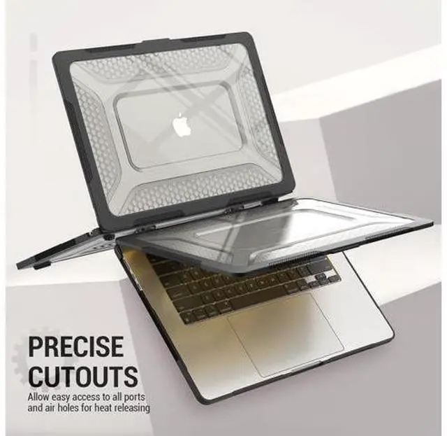 Alt view image 6 of 7 - Deuninker Case for MacBook Air 15 inch, Shock-Absorbing Protection with Folding Stand &Mouse Pad Case for MacBook Air 15 inch, Black