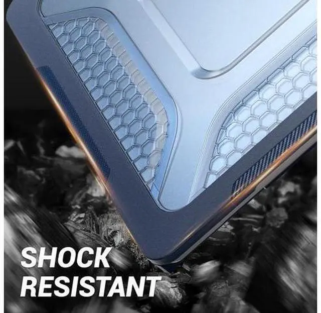 Alt view image 5 of 7 - Deuninker Case for MacBook Air 15 inch, Shock-Absorbing Protection with Folding Stand &Mouse Pad Case for MacBook Air 15 inch, Blue