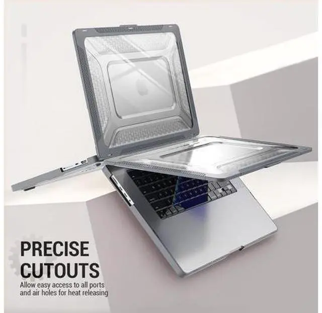 Alt view image 5 of 7 - Deuninker Case for MacBook Pro 16 inch, Shock-Absorbing Protection with Folding Stand &Mouse Pad Case for MacBook Pro 16 inch, Gray