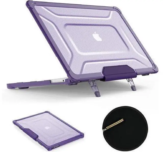 Main image of Deuninker Case for MacBook Pro 16 inch, Shock-Absorbing Protection with Folding Stand &Mouse Pad Case for MacBook Pro 16 inch, Purple