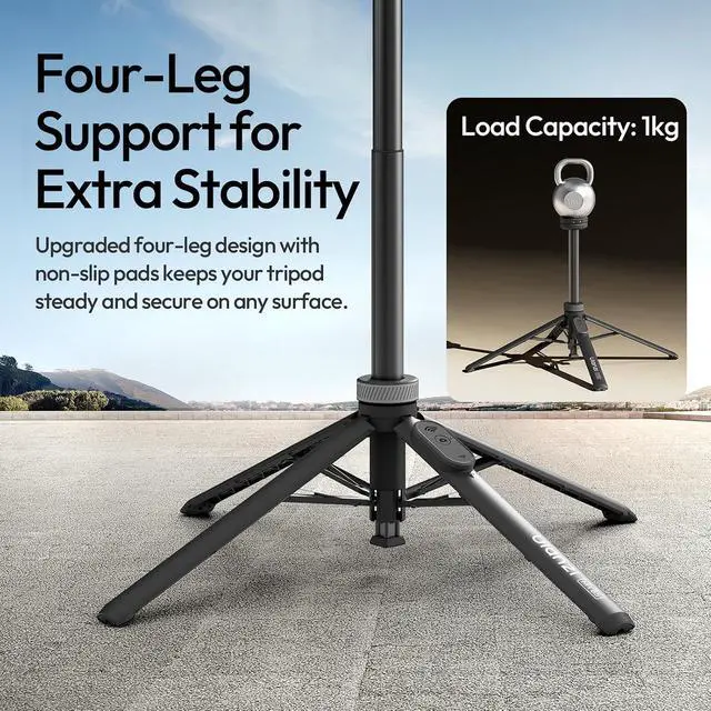 Alt view image 5 of 7 - Deuninker MT85 Magnetic Phone Tripod for iPhone 60" Extendable & Automatic Selfie Stick with Remote, Portable iPhone Tripod Stand for Video Recording, Live Stream, Vlog, White