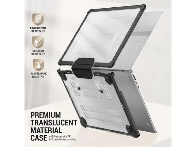 Alt view image 4 of 7 - Deuninker Case for MacBook Pro 16 inch, Shock-Absorbing Protection with Folding Stand &Mouse Pad Case for MacBook Pro 16 inch, HardBlack