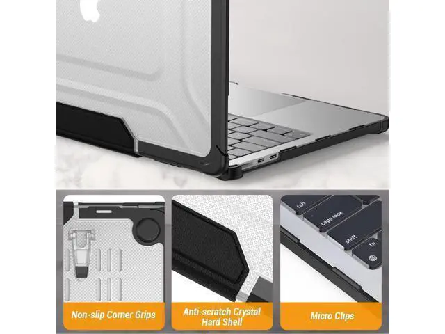 Alt view image 7 of 7 - Deuninker Case for MacBook Pro 16 inch, Shock-Absorbing Protection with Folding Stand &Mouse Pad Case for MacBook Pro 16 inch, HardBlack