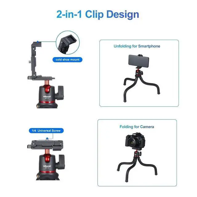 Alt view image 3 of 7 - Deuninker Camera Tripod Flexible + Cute LITE Waterproof Light
